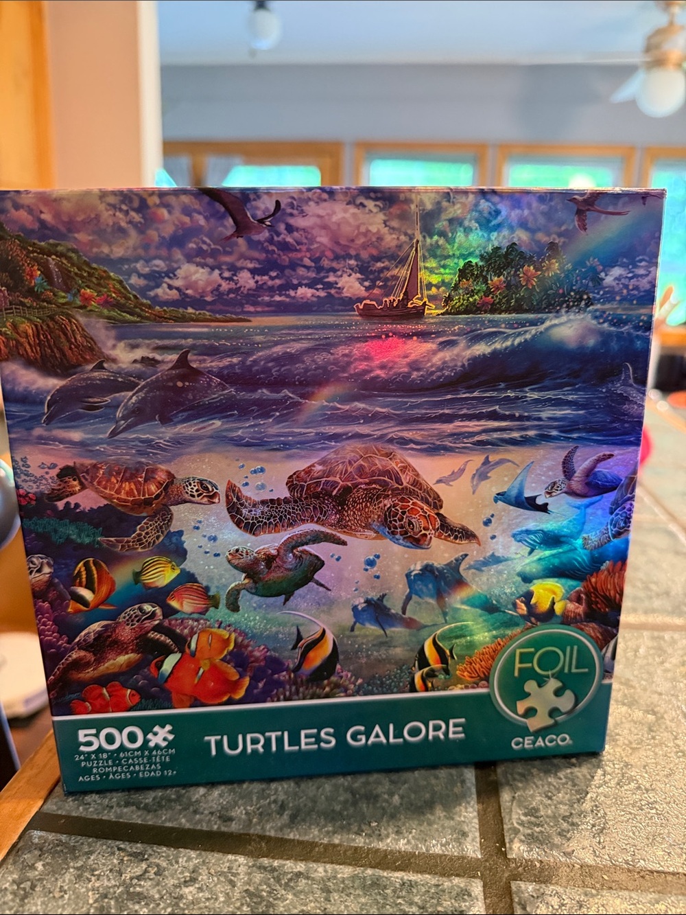 Ceaco 500 Piece Foil Turtles Galore Interlocking Jigsaw Puzzle